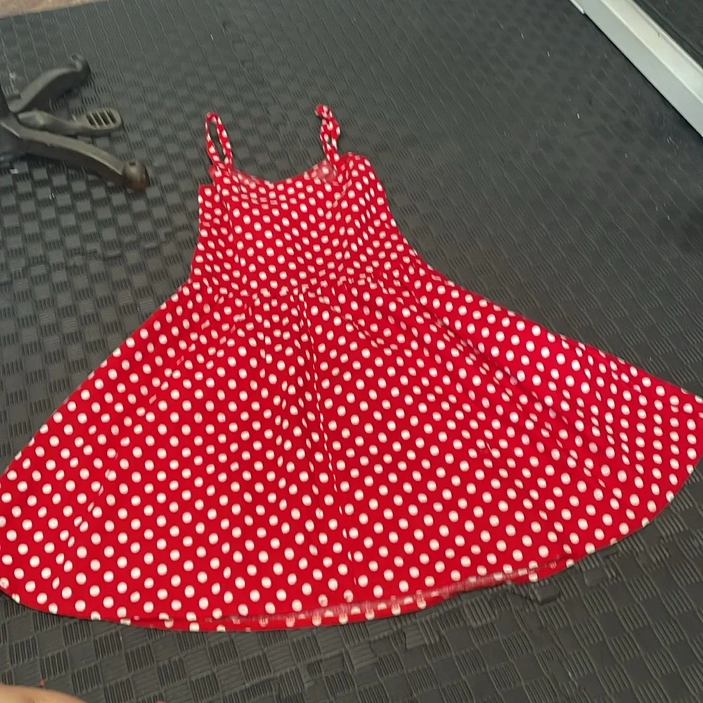 red with white polka dot 50’s dress girls size medium 8-10